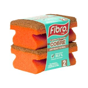 ESPONJA ANTIBACTERIAL COBRE 2 UNIDADES FIBRA