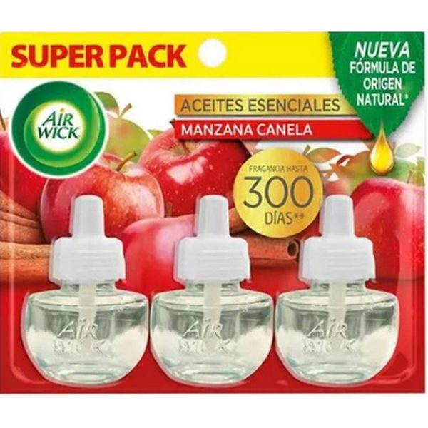 RECARGA DESODORANTE ELECTRICO 3 UNIDADES 21 ML AIR WICK MANZANA CANELA