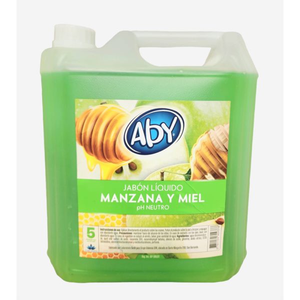 JABON LIQUIDO 5 LITROS ABY REGISTRO ISP MANZANA MIEL