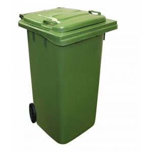 BASURERO TAPA Y RUEDAS SIN PEDAL 120 LITROS